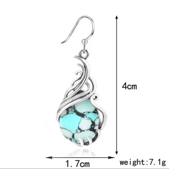 Turquoise silver tone earrings​​​​​